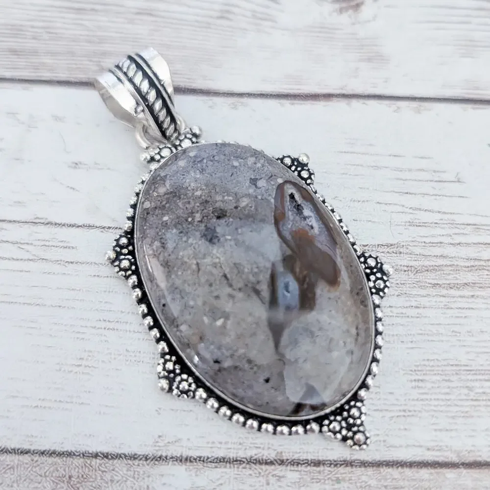Mudcreek Jasper Ethnic Style Jewelry Pendant 2.75